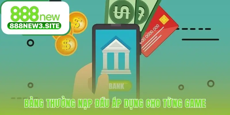 Bảng thưởng nạp đầu chi tiết ưu đãi theo từng loại game